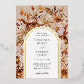 Rustikale Hochzeit im Herbst Folieneinladung (Vorderseite)