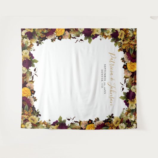 Rustikale Hochzeit im Herbst Foto Stand Wandteppich (Vorderseite (Horizontal))