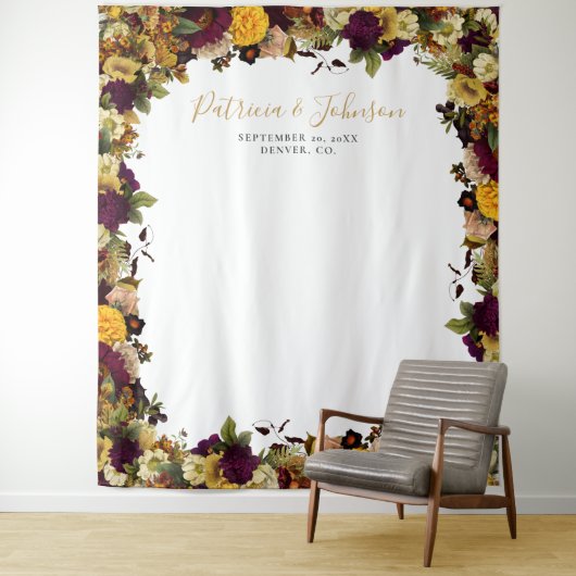 Rustikale Hochzeit im Herbst Foto Stand Wandteppich (Beispiel)