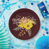 Rustikale Hochzeit im Herbst Gelbe Wilde Rose, bor Pappteller (Party)