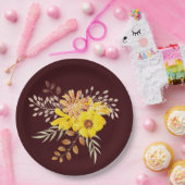 Rustikale Hochzeit im Herbst Gelbe Wilde Rose, bor Pappteller (Party)