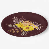 Rustikale Hochzeit im Herbst Gelbe Wilde Rose, bor Pappteller (Schrägansicht)