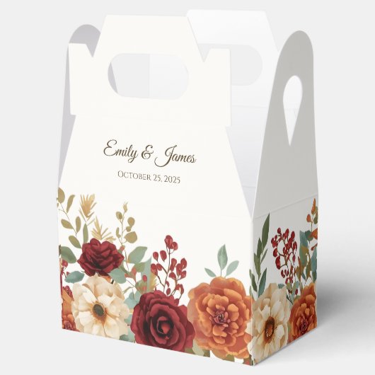 Rustikale Hochzeit im Herbst Gevor Box | Burgund-R Geschenkschachtel (Geöffnet)