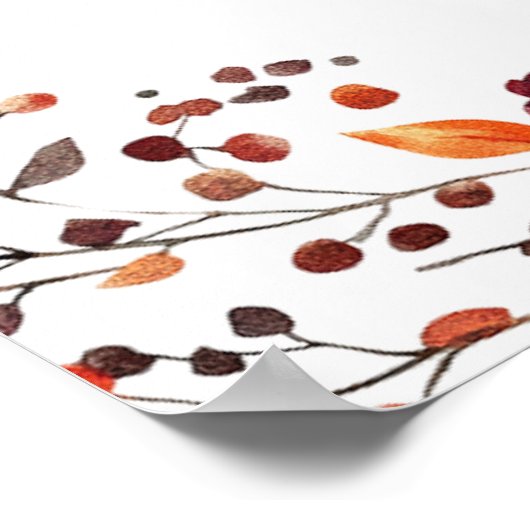 Rustikale Hochzeit im Herbst Herbst Begrüßungszeic Poster (Ecke)