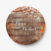 Rustikale Hochzeit im Herbst Herbst Name Teller (Vorderseite)