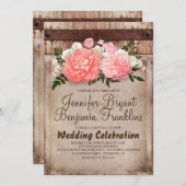 Rustikale Hochzeit im Herbst mit Blumenbeeren und Einladung (Vorne/Hinten)