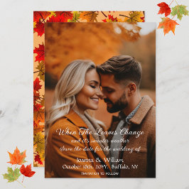 Rustikale Hochzeit im Herbst mit Herbstrückständen Save The Date