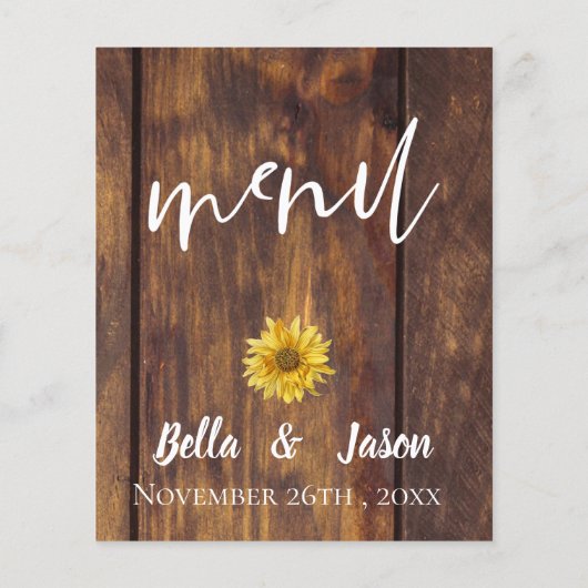 Rustikale Hochzeit im Herbst mit Sonnenblumen (Rückseite)