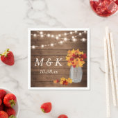 Rustikale Hochzeit im Herbst Monogram String Light Serviette (Beispiel)