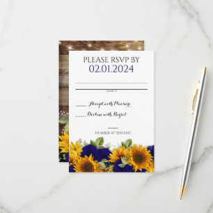 Rustikale Hochzeit im Herbst Navy Rose RSVP-Karte RSVP Karte