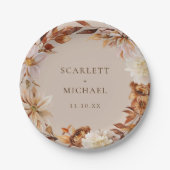 Rustikale Hochzeit im Herbst Pappteller (Vorderseite)