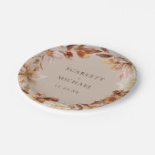 Rustikale Hochzeit im Herbst Pappteller (Schrägansicht)