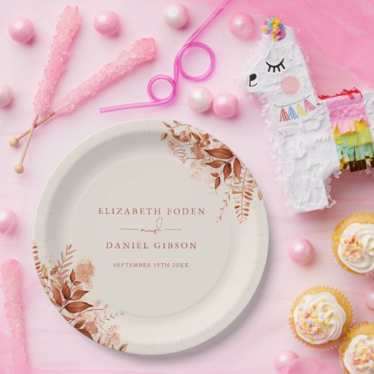 Rustikale Hochzeit im Herbst Pappteller (Party)