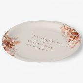 Rustikale Hochzeit im Herbst Pappteller (Schrägansicht)