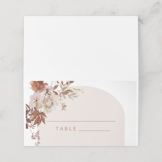 Rustikale Hochzeit im Herbst Platzkarten (Außenseite Aufgefaltet)