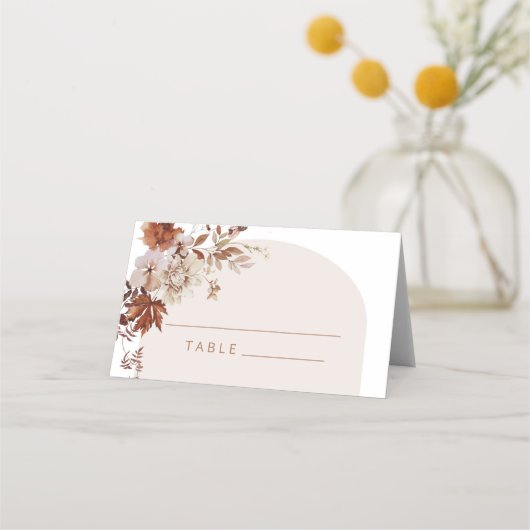 Rustikale Hochzeit im Herbst Platzkarten (Vorderseite)