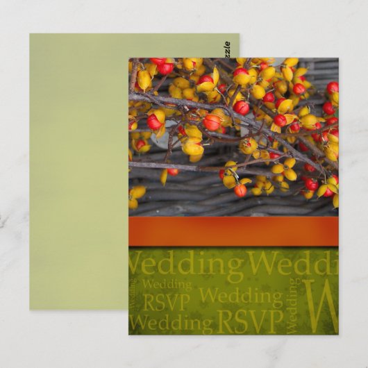 Rustikale Hochzeit im Herbst Postkarte (Vorne/Hinten)