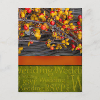 Rustikale Hochzeit im Herbst Postkarte