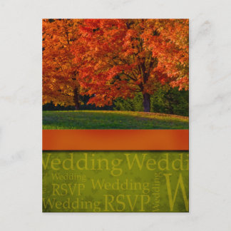 Rustikale Hochzeit im Herbst Postkarte