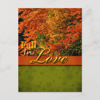 Rustikale Hochzeit im Herbst Postkarte
