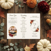 Rustikale Hochzeit im Herbst Programm Flyer | Burg