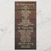 Rustikale Hochzeit im Herbst-Programme Programm (Rückseite)