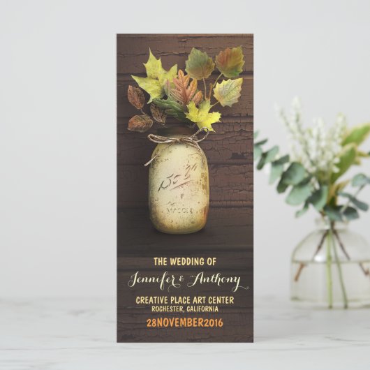 Rustikale Hochzeit im Herbst-Programme Programm (Stehend Vorderseite)