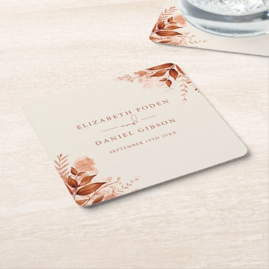 Rustikale Hochzeit im Herbst Rechteckiger Pappuntersetzer (angewinkelt)