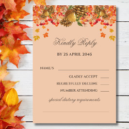 Rustikale Hochzeit im Herbst RSVP Card Herbst