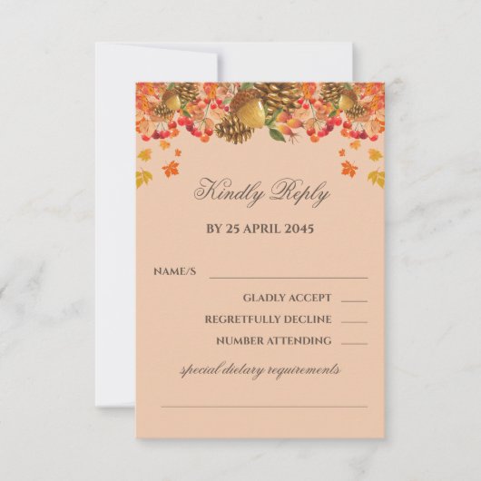 Rustikale Hochzeit im Herbst RSVP Card Herbst (Vorderseite)