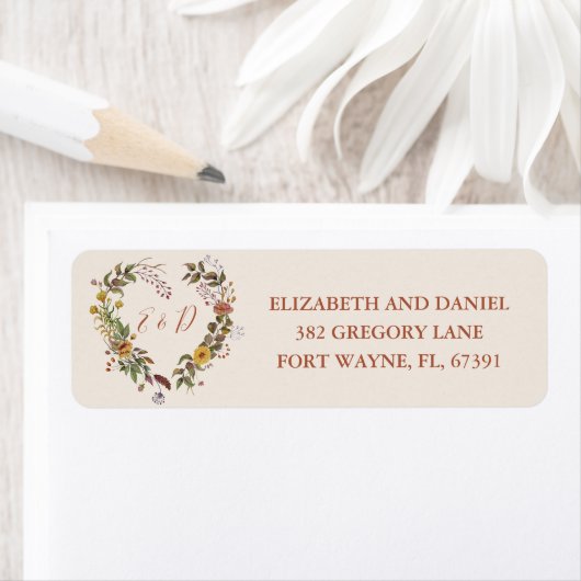 Rustikale Hochzeit im Herbst Rücksendeadresse (Insitu)