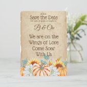 Rustikale Hochzeit im Herbst Save the Date (Stehend Vorderseite)