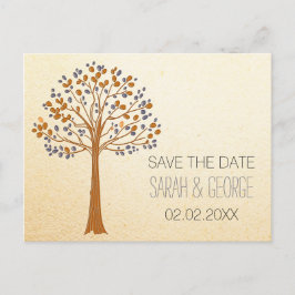Rustikale Hochzeit im Herbst Save the Date Einladungspostkarte