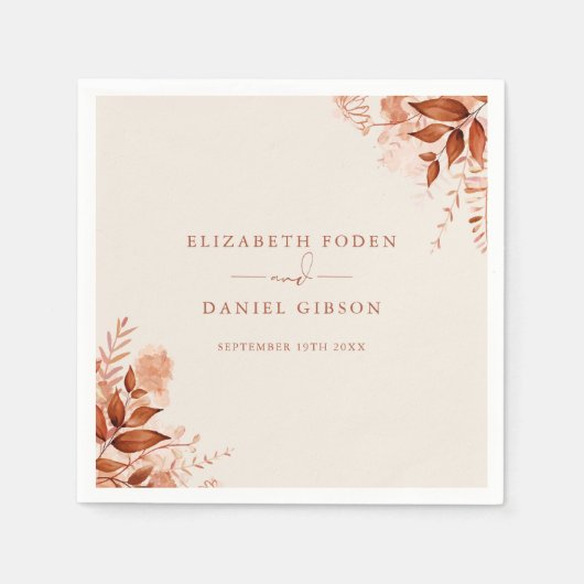 Rustikale Hochzeit im Herbst Serviette (Vorderseite)