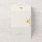 Rustikale Hochzeit im Herbst, Sonnenblume All In One Einladung (Außenbereich)