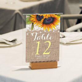 Rustikale Hochzeit im Herbst Sonnenblumen Tischnum Tischnummer