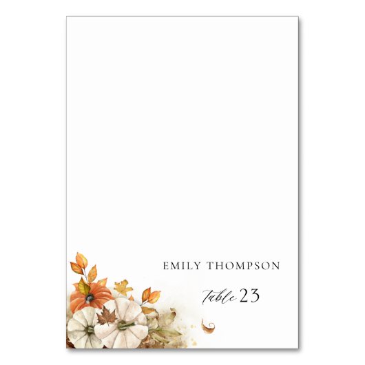 Rustikale Hochzeit im Herbst Tischnummer (Vorderseite)