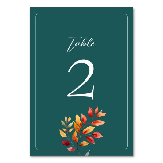 Rustikale Hochzeit im Herbst Tischnummer (Vorderseite)