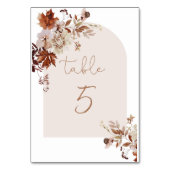 Rustikale Hochzeit im Herbst Tischnummer (Rückseite)