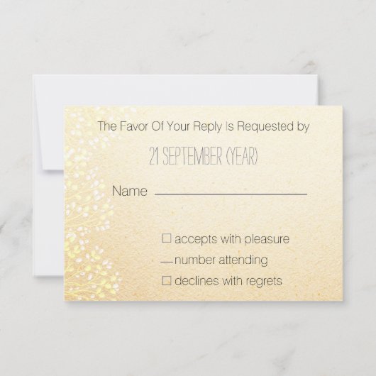 Rustikale Hochzeit im Herbst uAwg standard 3,5 x 5 RSVP Karte (Rückseite)