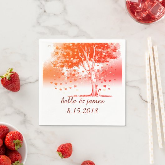 Rustikale Hochzeit im Herbst von Bäumen Napkins Serviette (Beispiel)