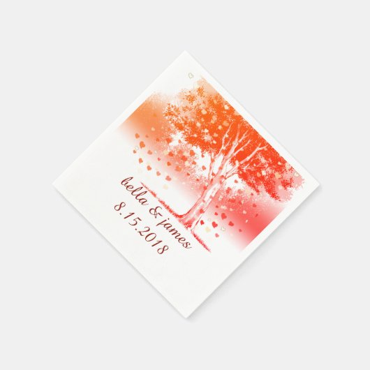 Rustikale Hochzeit im Herbst von Bäumen Napkins Serviette (Ecke)