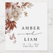 Rustikale Hochzeit im Herbst Weinkultur und Erde Weinetikett (Einzelnes Label)