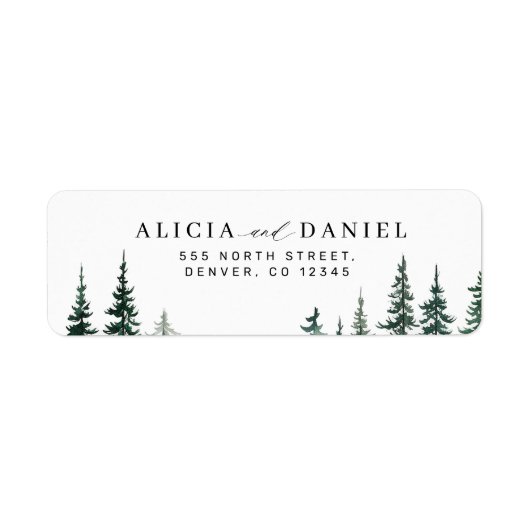 Rustikale Hochzeit im Kiefernwald Rücksendeadresse (Vorne)