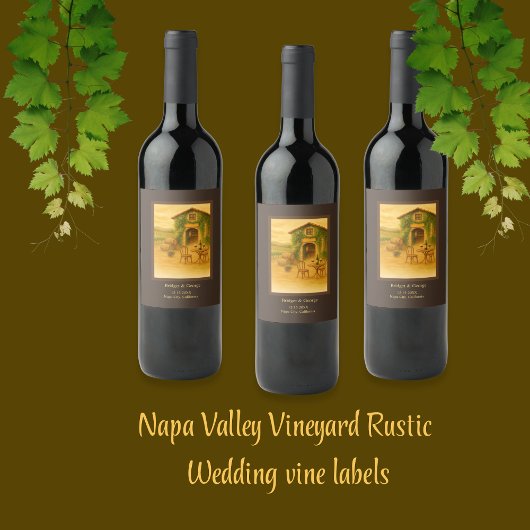Rustikale Hochzeit im Napa-Tal Weinetikett