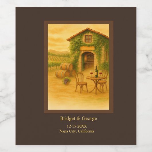 Rustikale Hochzeit im Napa-Tal Weinetikett (Einzelnes Label)