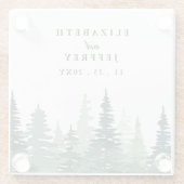 Rustikale Hochzeit im Pinienwald Glasuntersetzer (Rückseite)