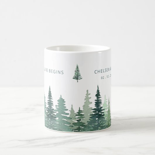 Rustikale Hochzeit im Pinienwald Kaffeetasse (Mittel)