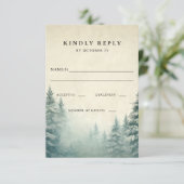 Rustikale Hochzeit im Pinienwald RSVP Karte (Stehend Vorderseite)