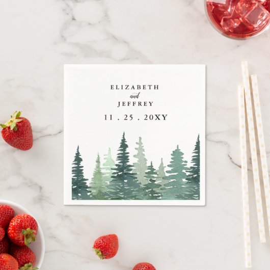 Rustikale Hochzeit im Pinienwald Serviette (Beispiel)